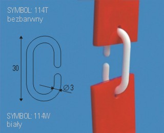 Plastikowy haczyk typu C. Symbol: 114