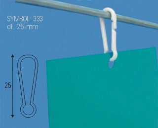 Bia�y plastikowy karabi�czyk. Symbol: 333