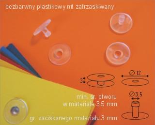Bezbarwne Nity na Zatrzask Symbol: N12/3T