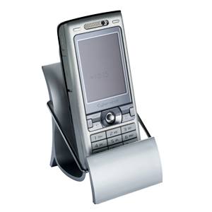Plastikowa podstawka pod telefon kom�rkowy SREBRNA
